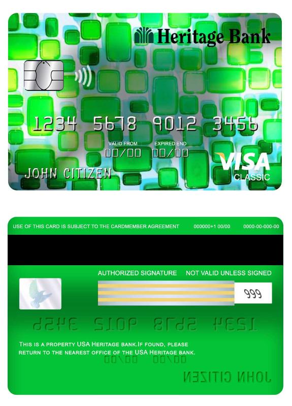 USA Heritage bank visa classic card
